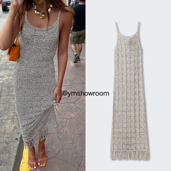 🔥Last 1🔥MANGO Fringe knit dress - Picture 3 of 12